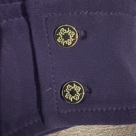 WHBM Banded Bottom Deep V-Neck Shirt Amethyst Purple See Measurements for Size - Picture 6 of 15